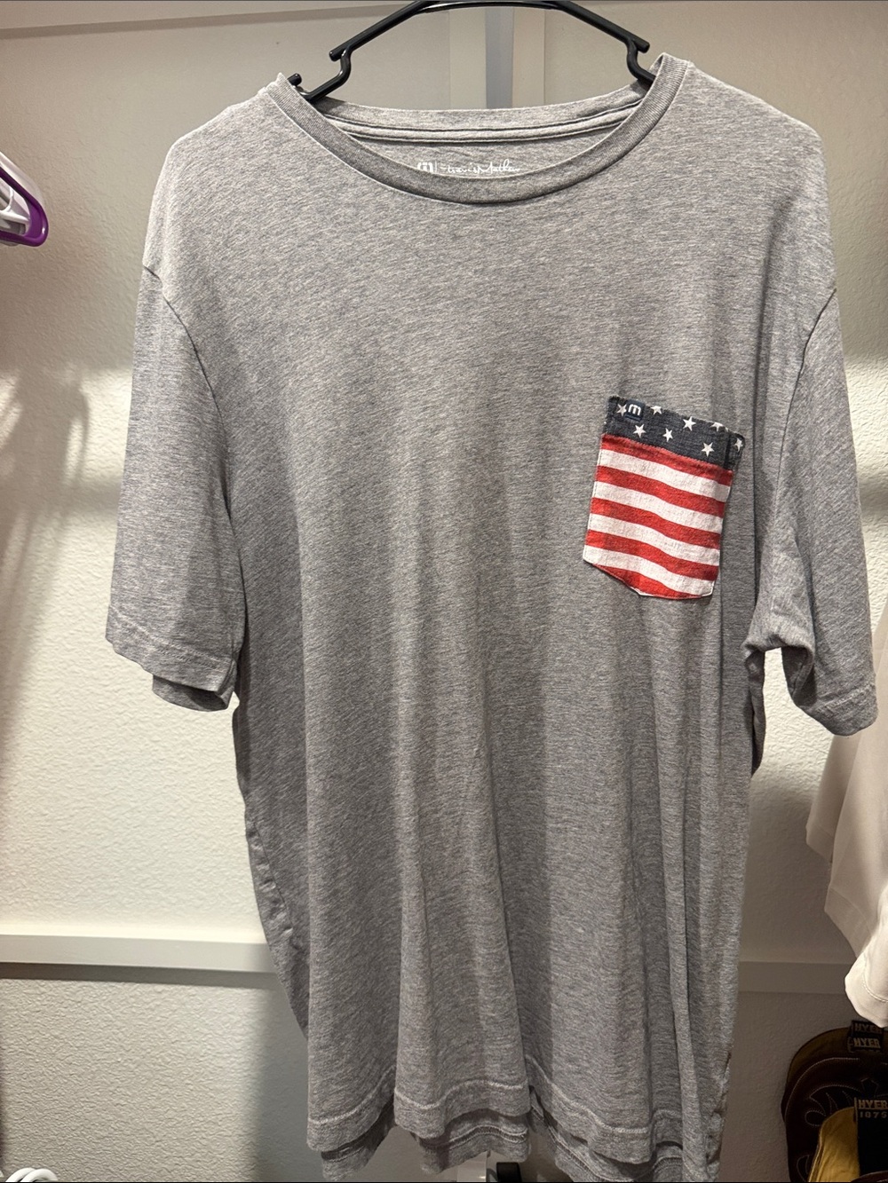 Travis Mathew Men’s Pocket T-Shirt with American Flag